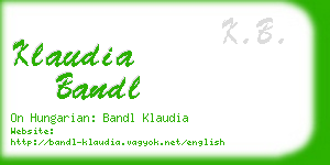 klaudia bandl business card